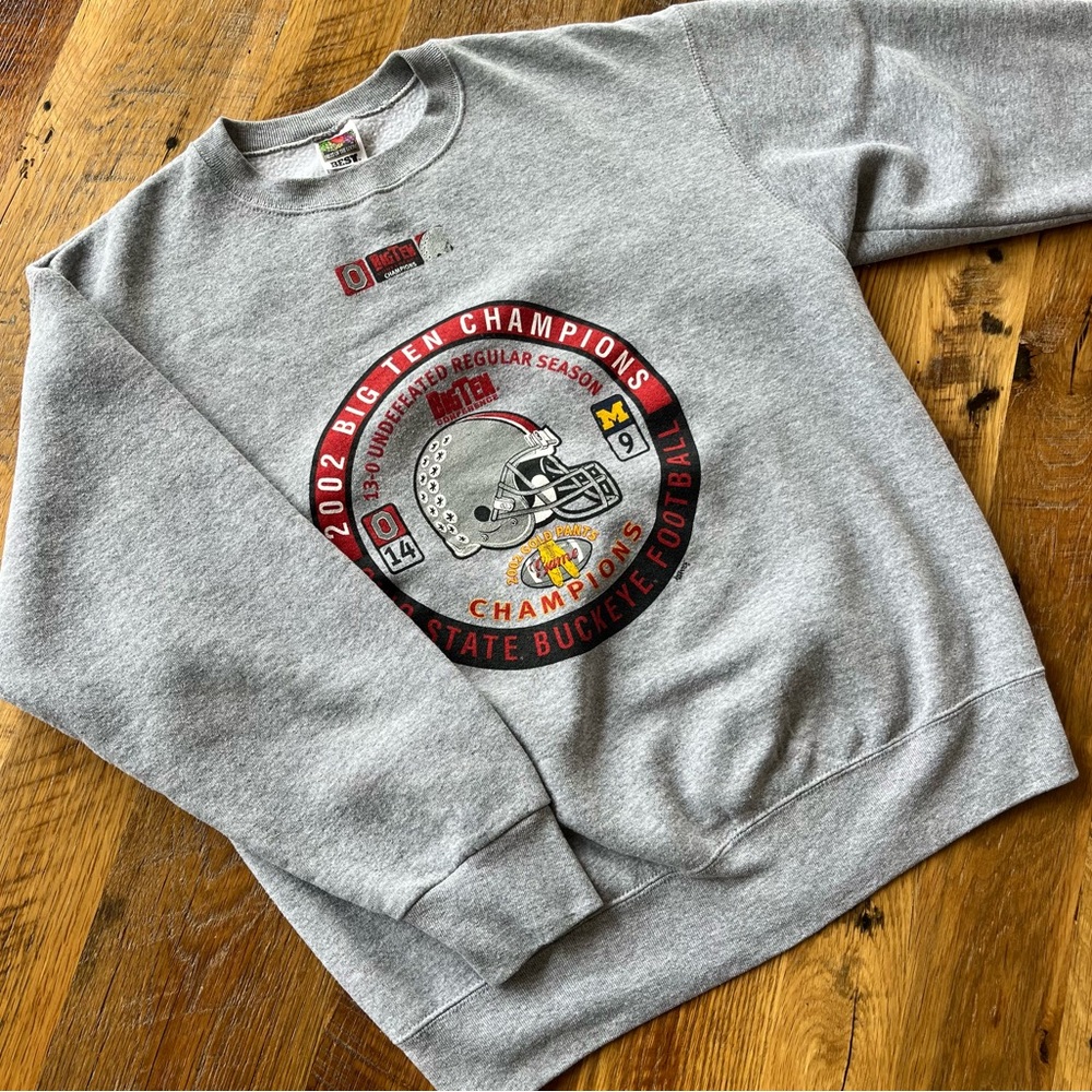Ohio State Buckeyes 2002 Big Ten Champs Crewneck OSU vs Michigan Large
